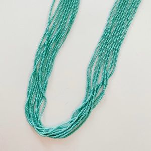 Turquoise long beaded necklace